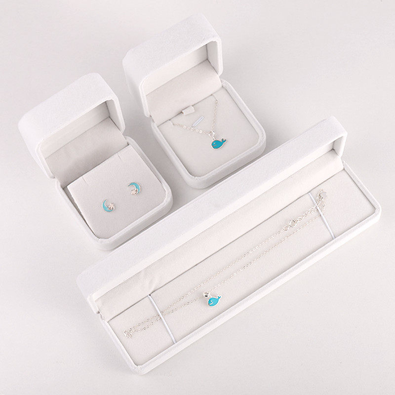 First Accessories Box Ear Needle Earrings Necklace Pendant Handmade Gift Box Minimalist White Suede Box Small Gift Box Gift