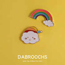Cute Japanese rainbow cloud brooch ins tide sweet badge badge clothes corsage bag buckle pin female