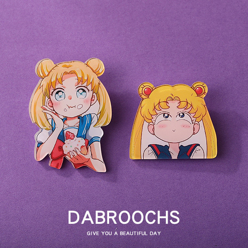 Beauty Less Female Warrior Brooch Cute Days Ensemble Cartoon Cartoon Metal Badger Badge Plethora Student Kits Bipin Accessories Accessories