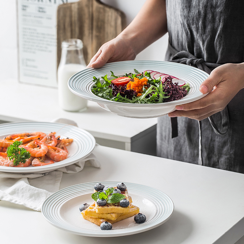The Nordic idea hat household dinner plate plate of pasta dish steak dish ceramic plates ins pasta dishes