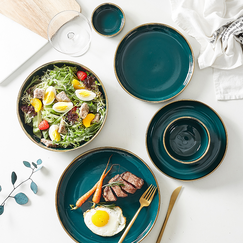 European ceramic tableware rice bowls a single ins light much wind Japanese creative dish dish dish home outfit combinations