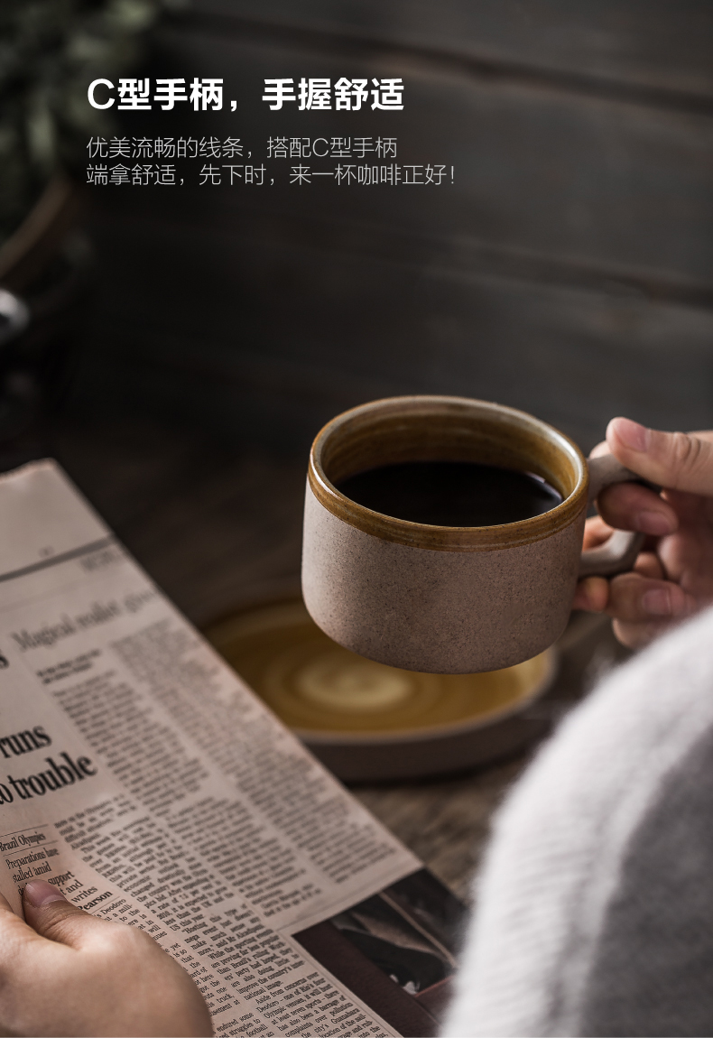 Bộ tách cà phê gốm sứ Nhật Bản với cốc và đĩa đơn giản cốc đá buổi chiều đặt tách trà sáng tạo hộ gia đình - Cà phê phin cafe sứ