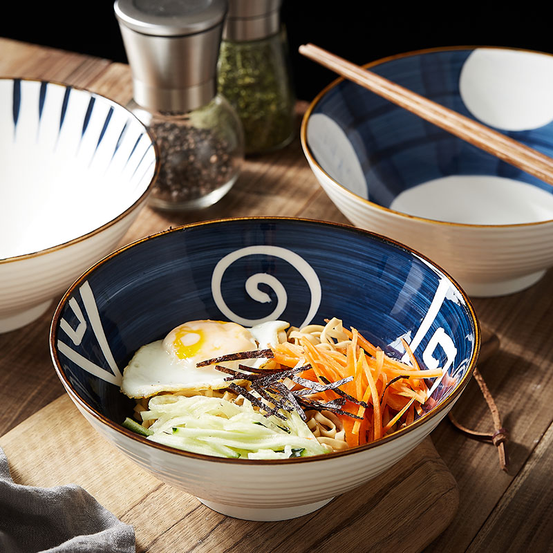 Japanese and wind rainbow such as bowl with large la rainbow such use ceramic bowl of creative move eat bowl bowl single hat to bowl