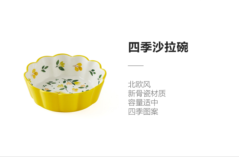 Web celebrity tableware creative lovely move salad bowl household single cereal breakfast bowl bowl ceramic cherry