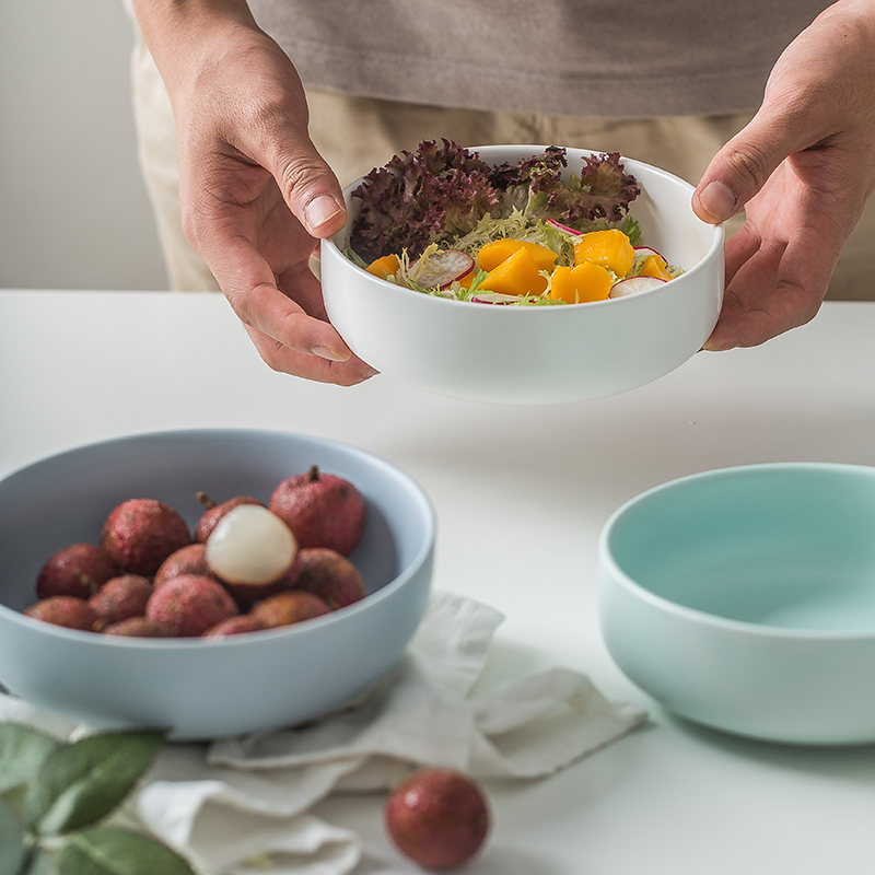 Japanese ceramics tableware creative eat millet rice bowl soup bowl bowl salad bowl mercifully rainbow such use microwave to use