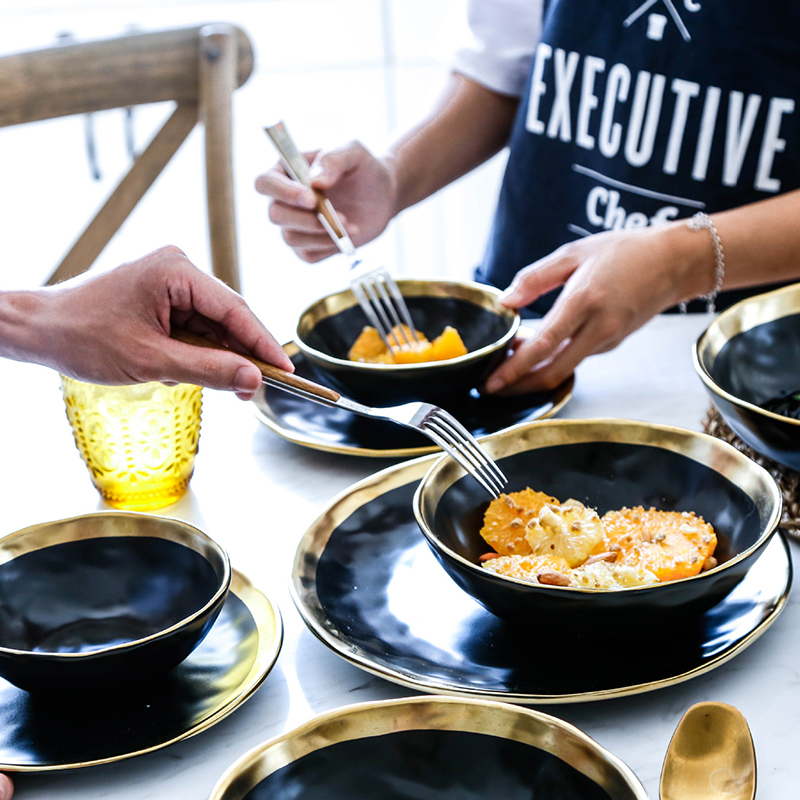 INS bowl of Japanese style up phnom penh ceramic Europe type restoring ancient ways large salad bowl noodles in soup bowl creative the food bowl of cutlery set