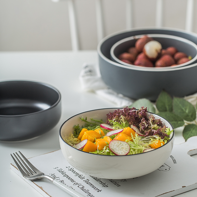 Japanese ceramics tableware creative eat millet rice bowl soup bowl bowl salad bowl mercifully rainbow such use microwave to use