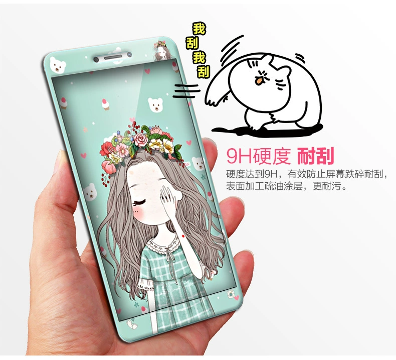 Chơi 5 cổng phim đua Huawei màu kính cartoon chơi phim 5 thép chống cháy nổ dán điện thoại có hệ thống CUN-TL00 - Phụ kiện điện thoại di động