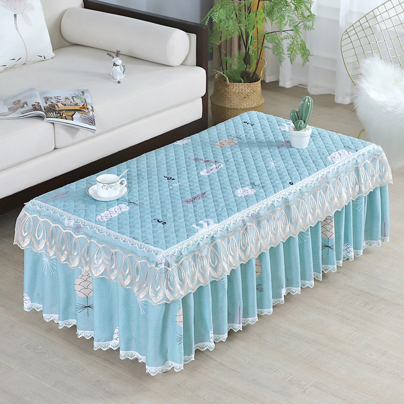 Coffee table cover tablecloth Living room dining table Rectangular TV cabinet Curtain cloth cover towel Lace Coffee table pad Household all-inclusive