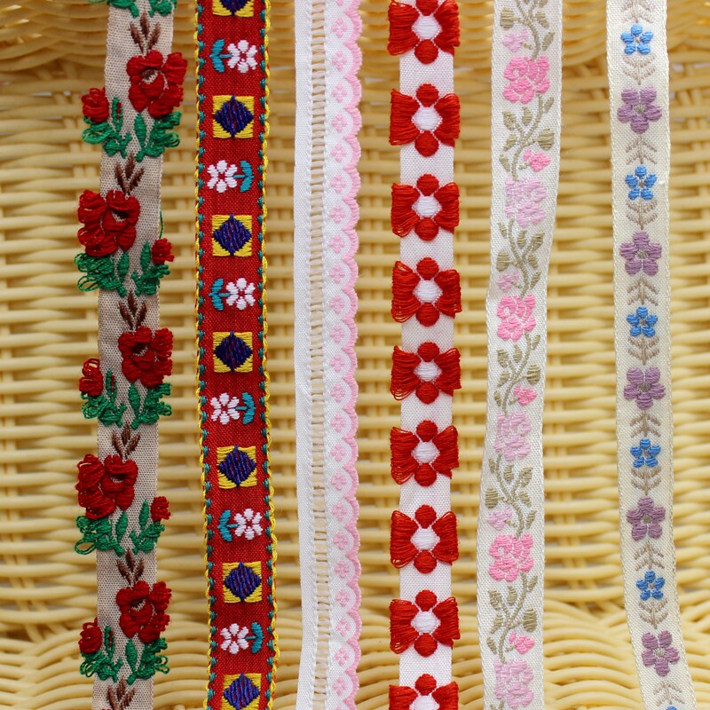 New a3b small fresh lace webbing lace Ethnic style embroidery Jacquard clothing decoration diy hair accessories accessories belt