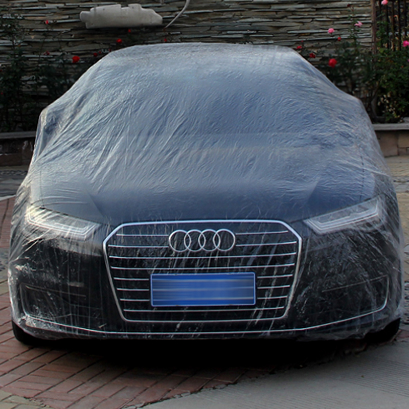Car disposable dustproof car cover car cover transparent plastic film Universal simple cover car cover