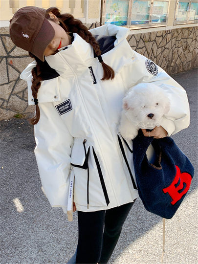 90白鸭绒工装羽绒服女短款2025冬季新款小个子加厚保暖派克服外套