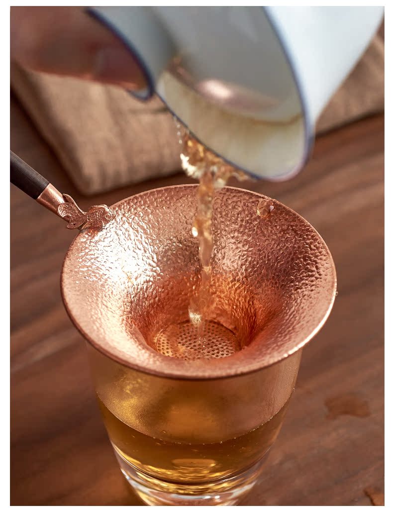 Qiu time copper) filter kung fu tea tea tea accessories filter in hot rosewood handle every good
