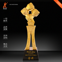 Win-win cooperation Metal resin crystal trophy custom creative company cooperative enterprise trophy lettering