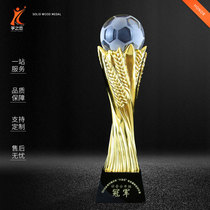 Crystal Trophy Customized Company Team Individual Games Sports Champion Honor Award lettering Torch Wheat