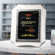 White imitation solid wood medal dealer honor authorization card custom wooden tray Wooden award certificate custom color printing