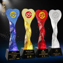 Love creative Fathers Day gifts high-end crystal trophy custom crystal medal custom competition champion award