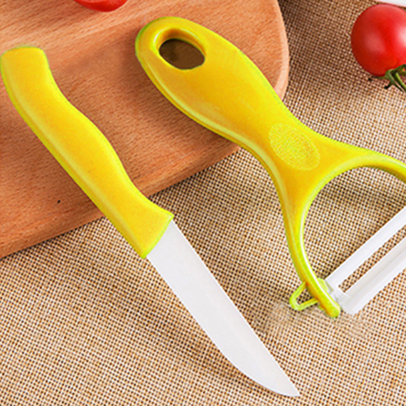 Pojia ceramic knife fruit knife portable portable household melon and fruit planer peeler scraping knife set 2-piece set