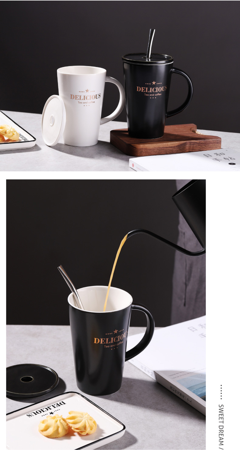 Contracted mark cup creative move trend ceramic lovers ins coffee cup home drinking a cup of northern Europe