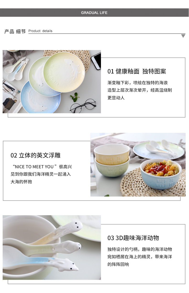 Japanese ceramics tableware mercifully rainbow such as bowl, lovely take over rice soup bowl large home dishes chopsticks sets a single student