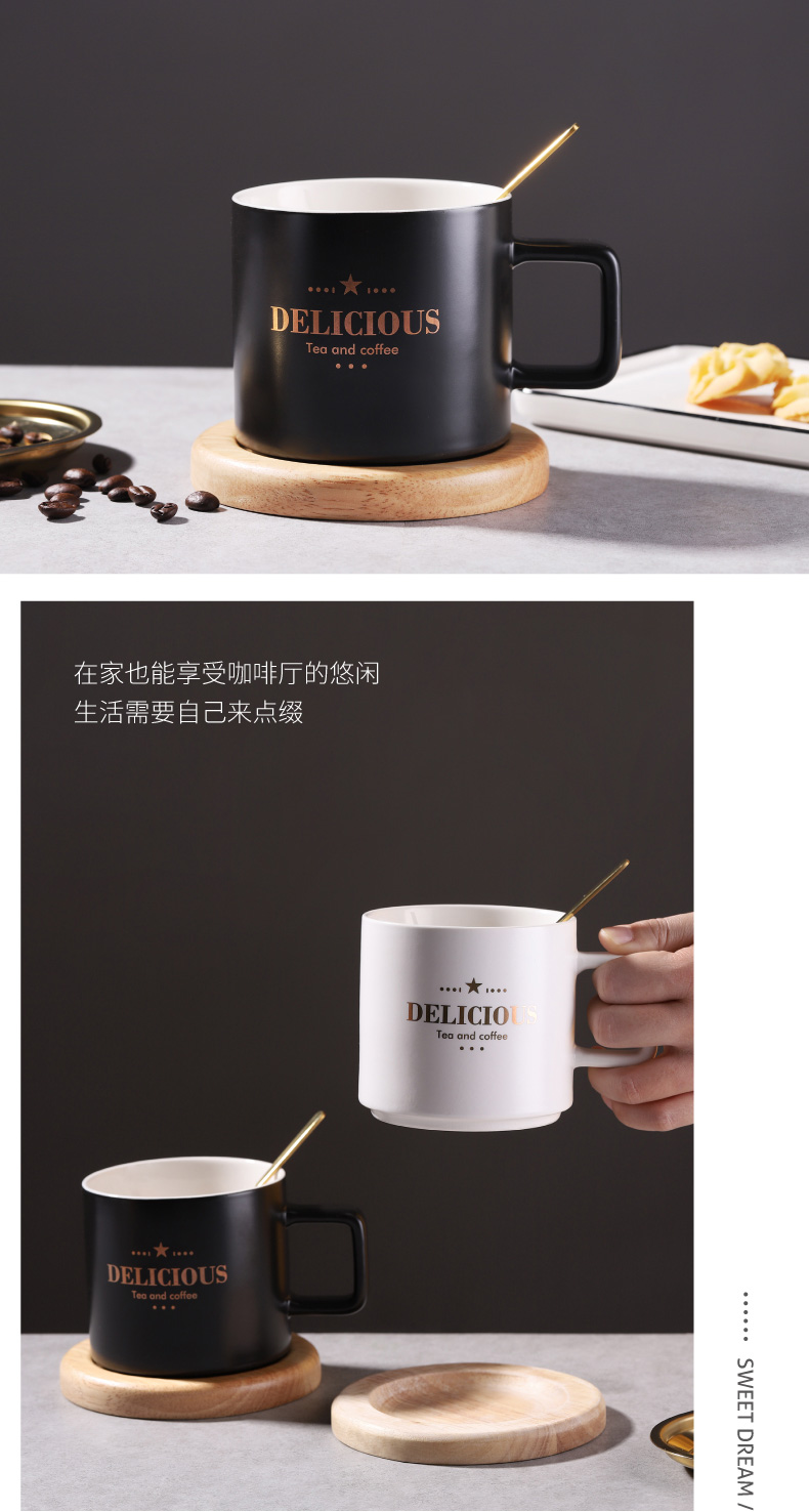 Contracted mark cup creative move trend ceramic lovers ins coffee cup home drinking a cup of northern Europe