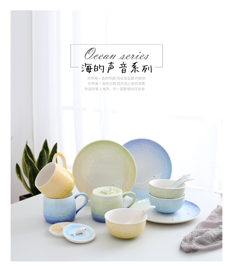 Japanese ceramics tableware mercifully rainbow such as bowl, lovely take over rice soup bowl large home dishes chopsticks sets a single student