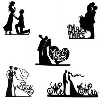 Valentines Day coursecake Wedding Cake Inserts Groom Bride Wedding Decoration Acrylic Sweet plug-in wedding photo props