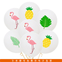 Summer themed party Hawaiian Flames Birds Pineapple Balloons Decorated Birthday Arrangement Outdoor Activities Supplies