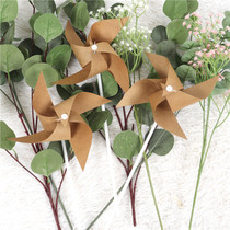 Net Red Ins Retro Children Toy Paper Windmill Outdoor Picnic birthday decorations Handheld with photo props