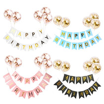 Net Red Babys Birthday Hot Gold Letters Labanner Birthday Party Bright Sheet Balloon Decoration Cute Romantic Scene Arrangement