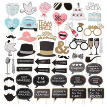 52 Pieces Romantic Wedding Party Decorations to Blame Photos Small Props Bridesmaid Group Groom Bride Outdoor Group Photo Swing