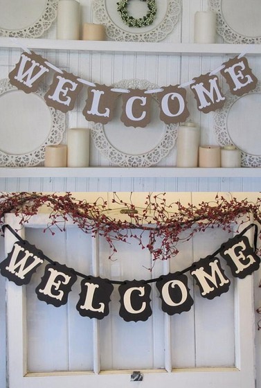 欢迎WELCOME字母拉花开业典礼横幅生日派对装饰布置结婚迎宾道具