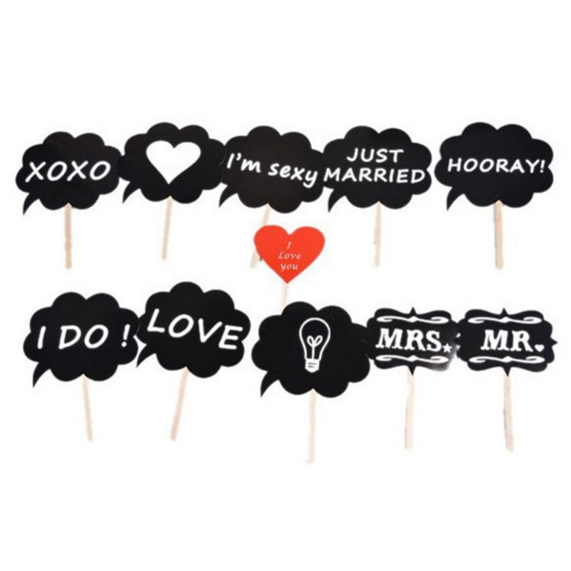 Creative small blackboard XOXO wedding party handheld MR MRS funny photo props modeling love wedding supplies