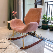 Net Red single balcony lazy recliner Nordic chair leisure chair simple technology cloth light luxury living room rocking chair sofa