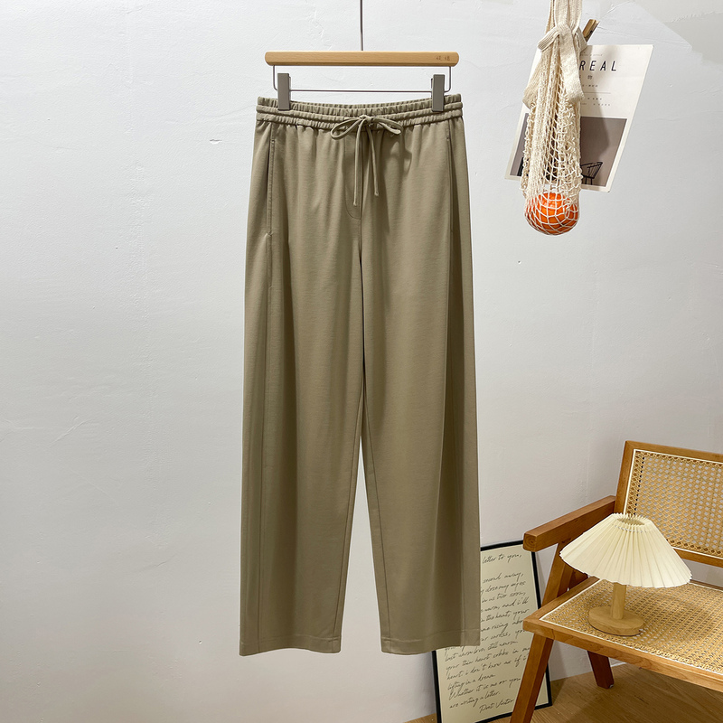 Real Shot of Xiaohe Original Fabric 2026 Summer New All-Cotton Knit Straight-Leg Casual Pants