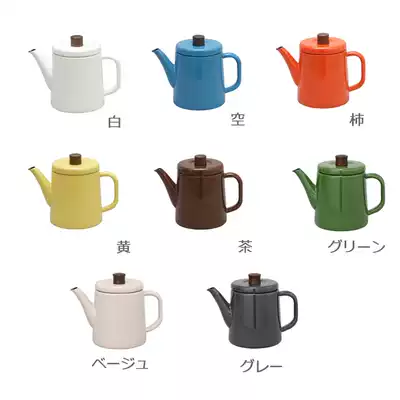 Spot Japanese-made Noda enamel white enamel hand-made coffee pot Tea kettle 1 5L multi-color tea set