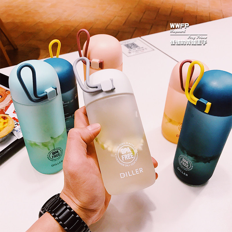 Tritan water cup cute flower tea cup scale cup with filter portable leak proof net red plastic cup summer anti-fall