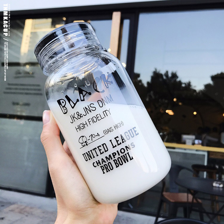 Brief PORTABLE DAY SERIES INS LARGE APERTURE SOFT CUTE LETTERS PRINTED SMALL FRESH WATER BOTTLE LADY ORIGINAL JUKU WATER MUG TIDE