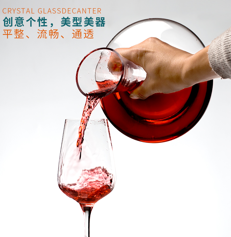 Jin Hao Crystal Glass Decanter Rượu vang đỏ Châu Âu Pha chế rượu cá tính cốc uống rượu vang