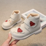 Martens, флисовые ботинки, демисезонные детские короткие сапоги для принцессы, из натуральной кожи