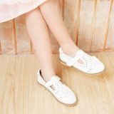 Дышащие туфли, детская обувь для принцессы для кожаной обуви, из натуральной кожи, в корейском стиле, в цветочек