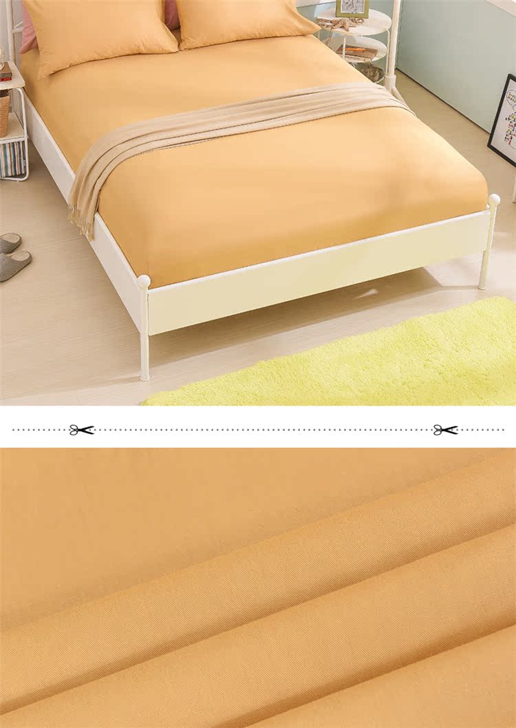 Giường cotton Giường đơn màu trắng 1,8 m 1,5 m Giường tùy chỉnh trải giường đơn ga chun trải giường	