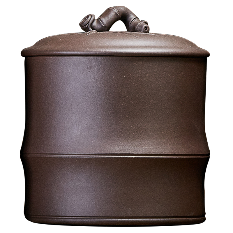 Statute of mud TaoGe yixing purple sand tea pot size seven cake sealed tank manual puer tea cylinder wake tea storage tanks