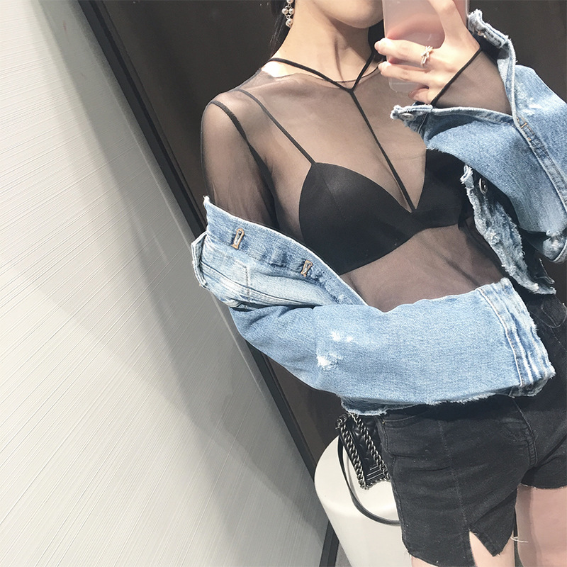 Vẻ đẹp gợi cảm trở lại cẩn thận quấn ngực treo cổ yếm mà không có vòng thép áo ngực tụ tập với áo lót ngực ống đồ lót mỏng các loại áo bra