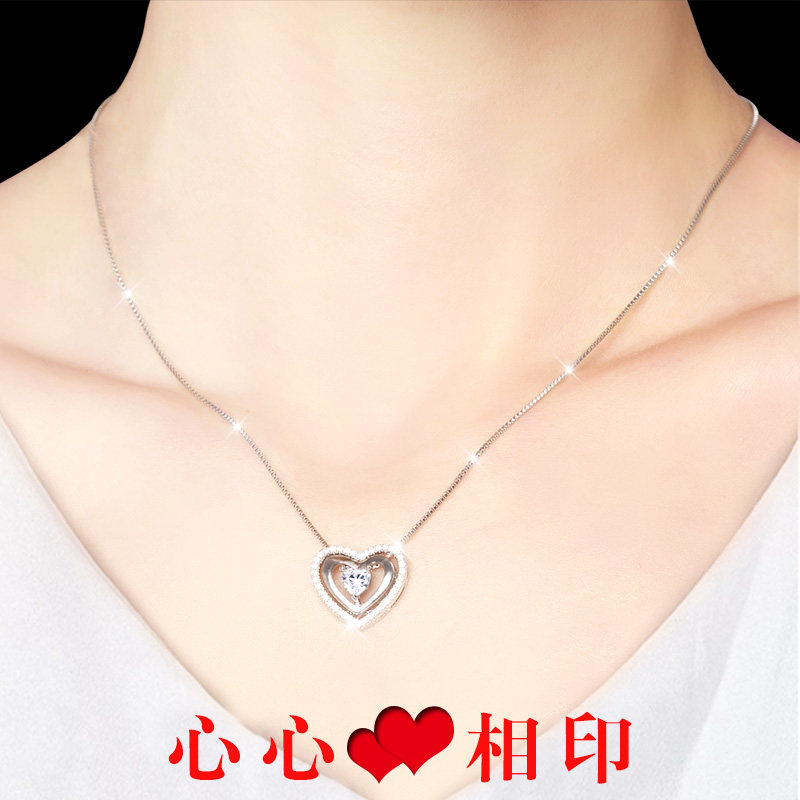 Necklace Female Clavicle Chain Sterling Silver S925 Korean Version Simple Student Mori Pendant Birthday Valentine's Day Gift for Girlfriend