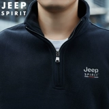 Jeep, джип, бархатная демисезонная куртка, толстовка с молнией для отдыха, для среднего возраста, на молнии
