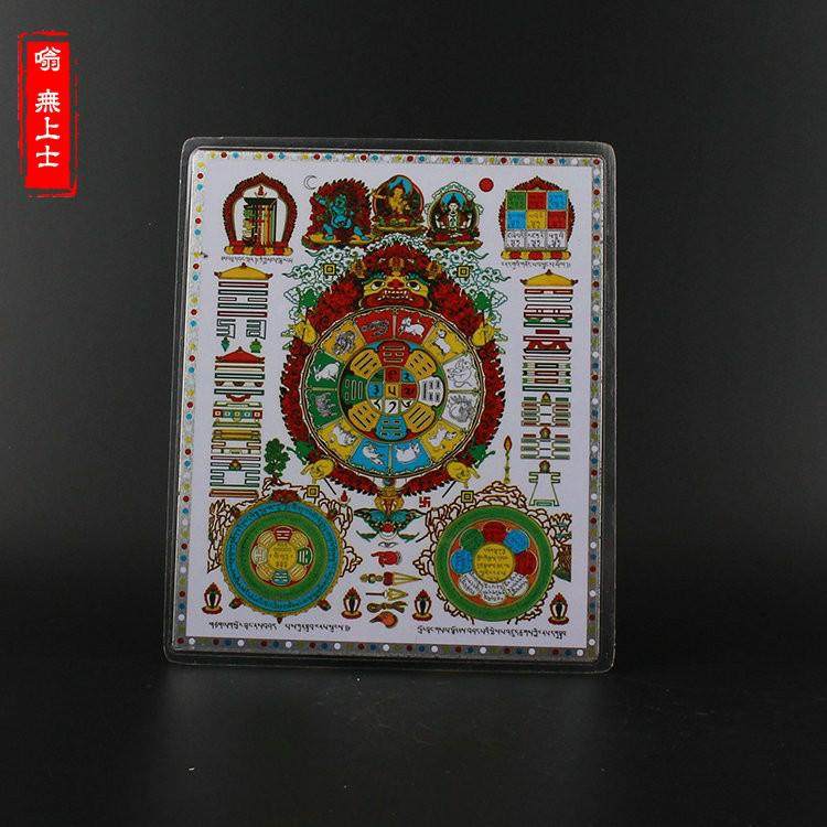 Nine palaces gossip array copper card auspicious Tibetan safe body protection Fengshui gate lintel home Qi Manjusri Buddha patch ornaments