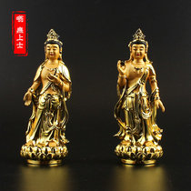  Daylight Bodhisattva Moonlight Bodhisattva Buddha statue Oriental three saints two waiters Resin gold-plated small Buddha statue ornaments Fate