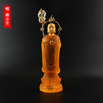  Jizo Bodhisattva Buddha statue Water glass Jizo King Bodhisattva backlight imitation glass station Flame Gold Jizo Bodhisattva