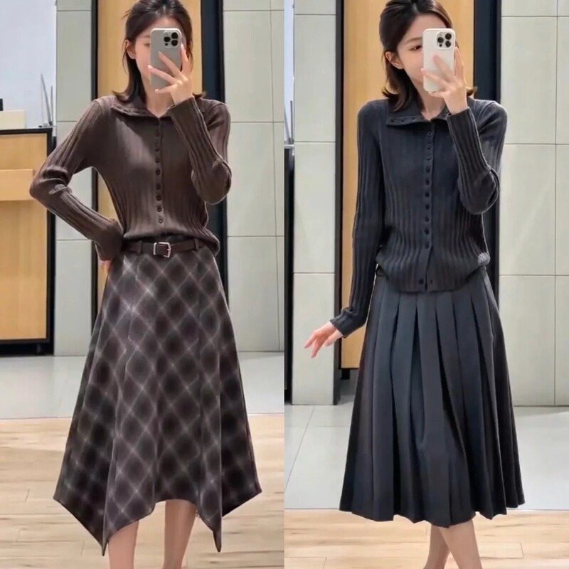 Mm Maimai 2026 Autumn and Winter Dark Coffee Slim Fit Lapel Wool Knitted Cardigan for Women 5Ga334072 Mm Maimai 2026 Autumn and Winter Dark Coffee Slim Fit Lapel Wool Knitted Cardigan for Women 5Ga334072
